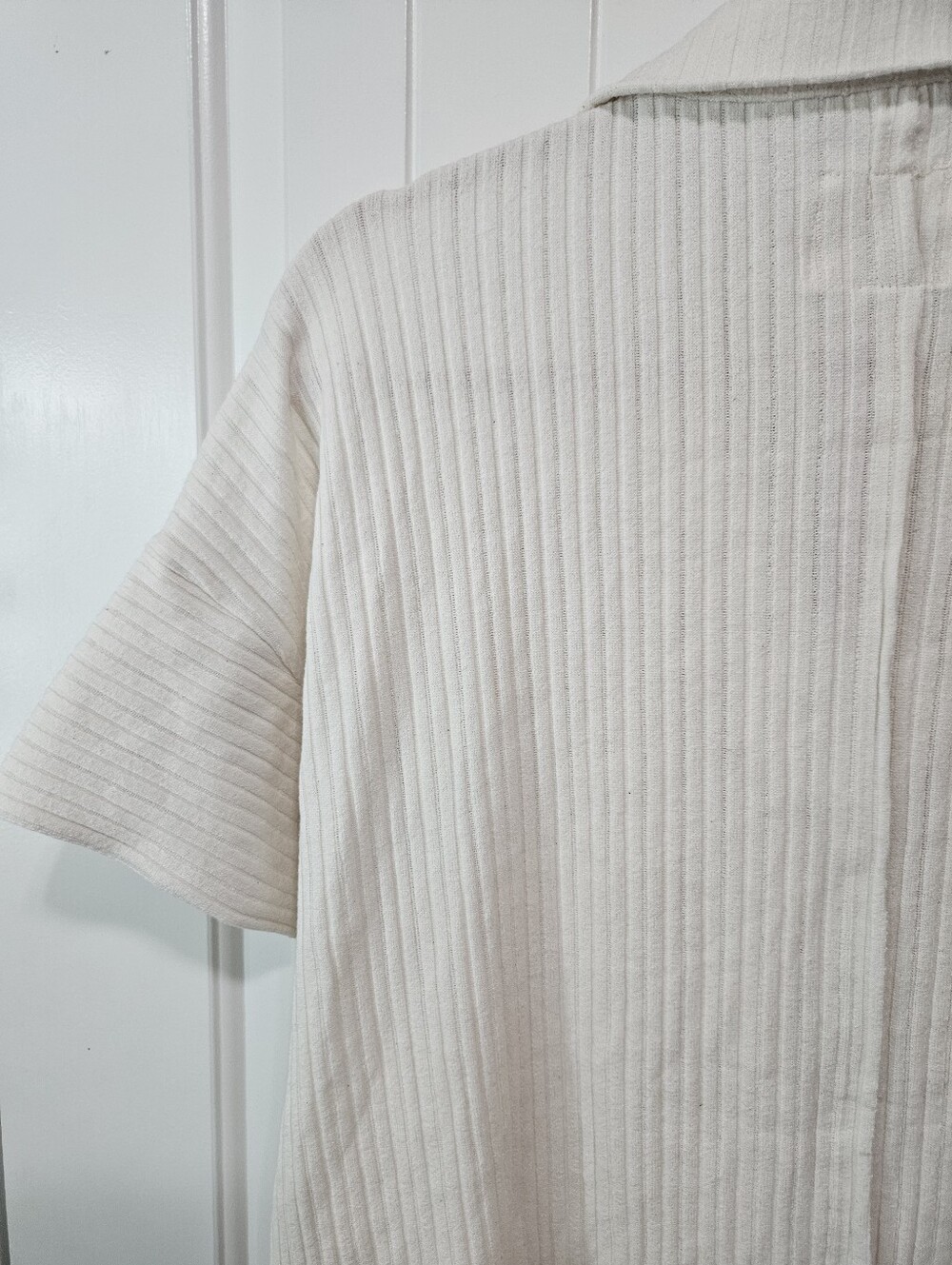 Umgee Beige Ribbed Button-Up Romper - Picture 10 of 11